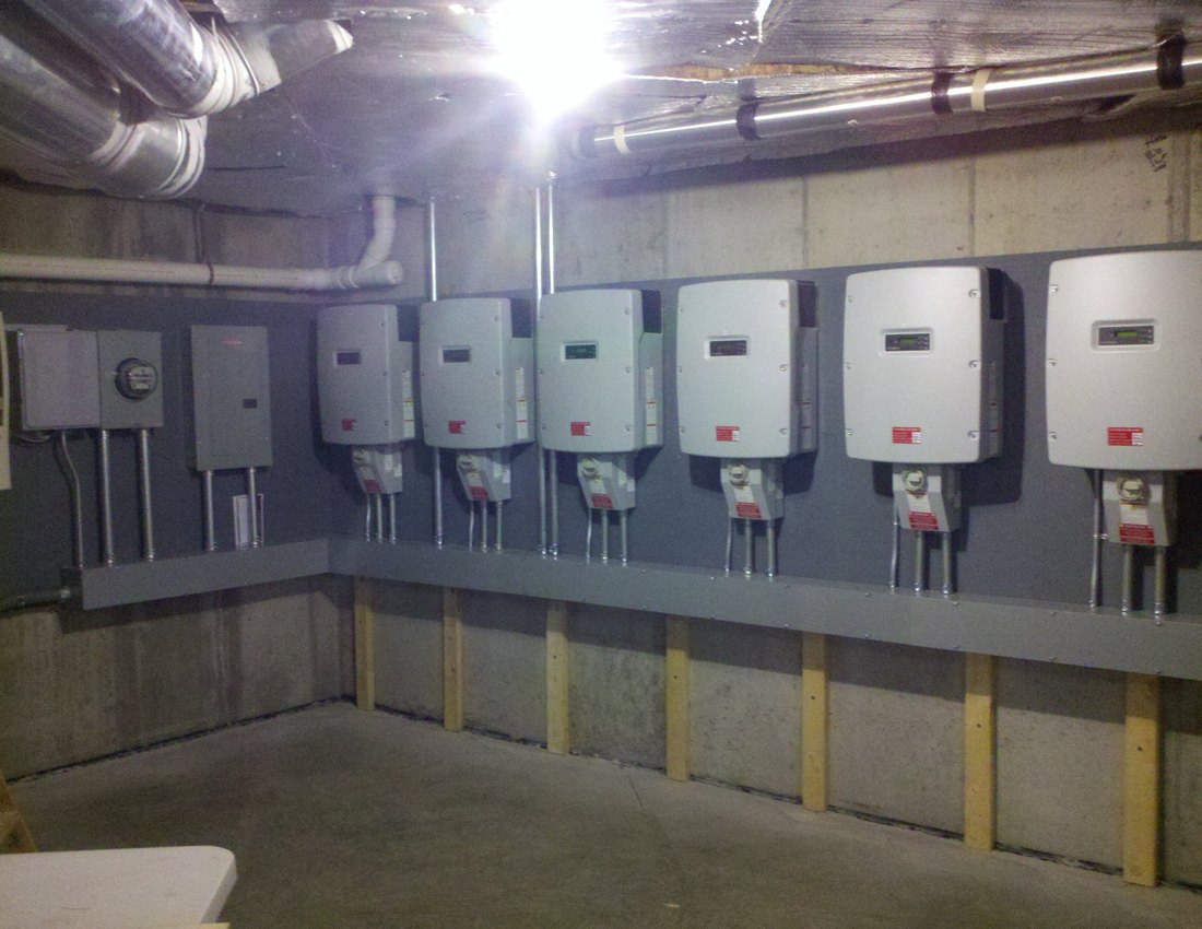 Commercial solar inverter room and electrical distribution equipment